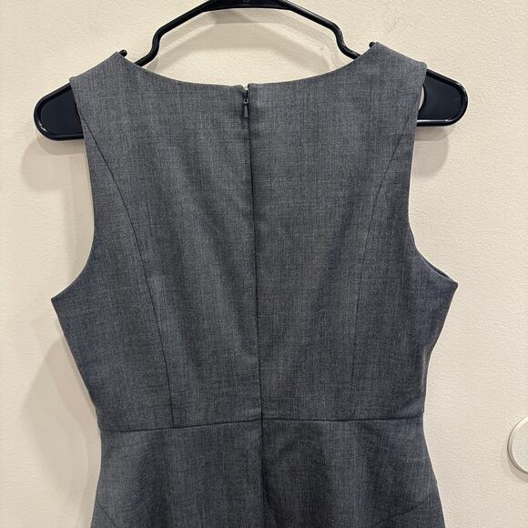 L.K. Bennett Gray Sleeveless Knee-Length Wool Sheath Dress Tailored Career Sz 8 - Picture 6 of 11